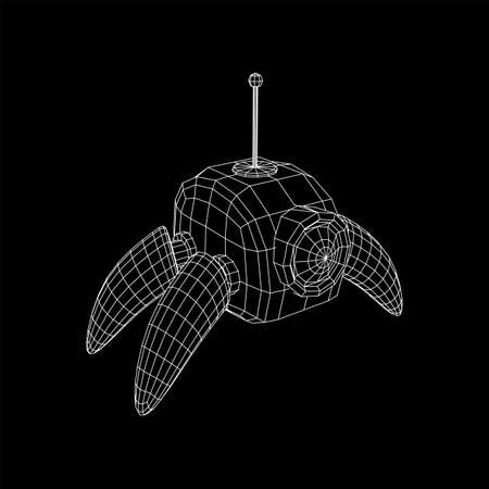 Spider robot with radar antenna. Nanobot, nanotechnology medical conceptのイラスト素材
