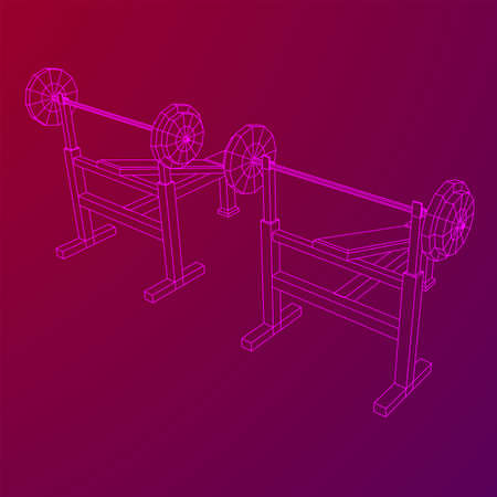Barbell with weights. Gym equipment. Bodybuilding, powerliftingのイラスト素材