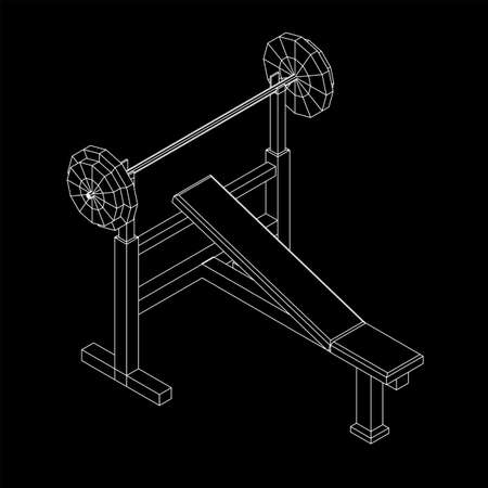 Barbell with weights. Gym equipment. Bodybuilding, powerliftingのイラスト素材