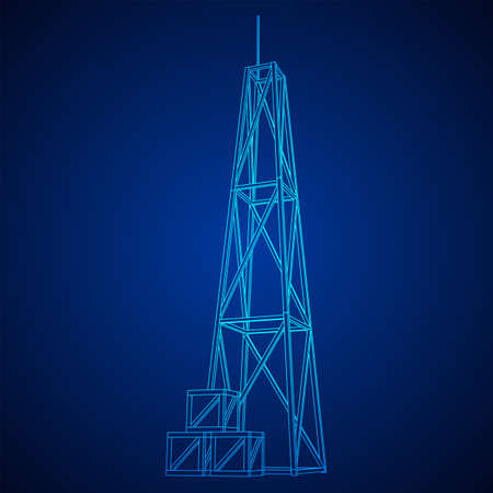Antenna. Telecommunications transmitter radio tower. Communications conceptのイラスト素材