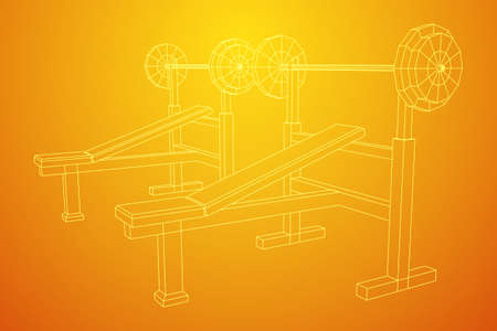 Barbell with weights. Gym equipment. Bodybuilding, powerliftingのイラスト素材