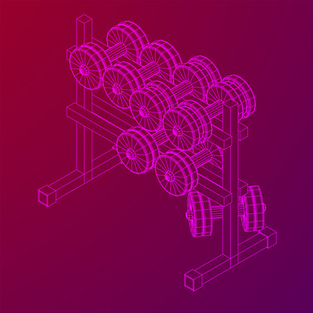 Dumbbells Gym equipment. Bodybuilding, powerlifting, fitness conceptのイラスト素材