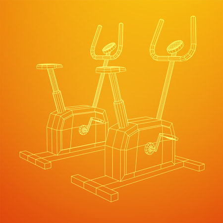 Excercise Bike. Gym equipment. Sport cardio fitness conceptのイラスト素材