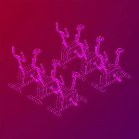 Excercise Bike. Gym equipment. Sport cardio fitness conceptのイラスト素材