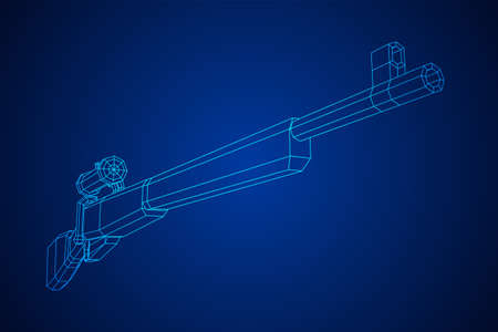 Sniper bolt-action rifle mosin nagant. Wireframe low poly meshのイラスト素材