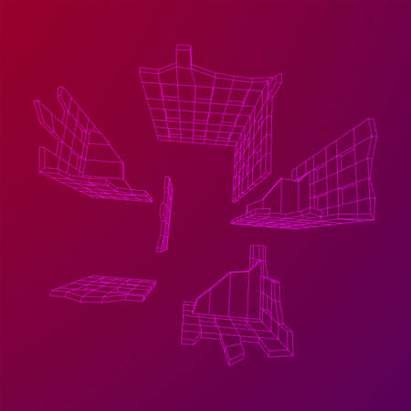 Destroyed building ruin and concrete, war destruction conceptのイラスト素材