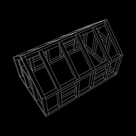 Greenhouse construction frame. Hothouse building object. Warm houseのイラスト素材