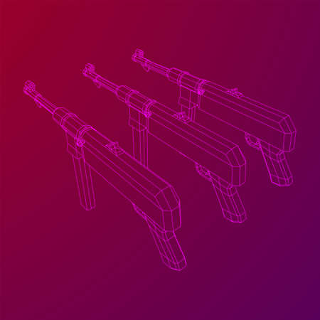 Submachine gun german MP 40 world war 2 firearms pistolのイラスト素材