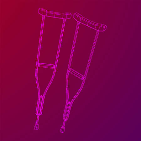 Crutches medical walking sticks for rehabilitation of broken legのイラスト素材