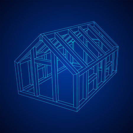 Greenhouse construction frame. Hothouse building object. Warm houseのイラスト素材