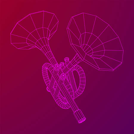 Trumpet pipe fife musiacal instrument vector illustrationのイラスト素材