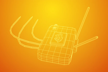 Modem Router with the antenna high speed wireless wifi internetのイラスト素材