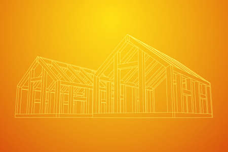 Greenhouse construction frame. Hothouse building object. Warm houseのイラスト素材