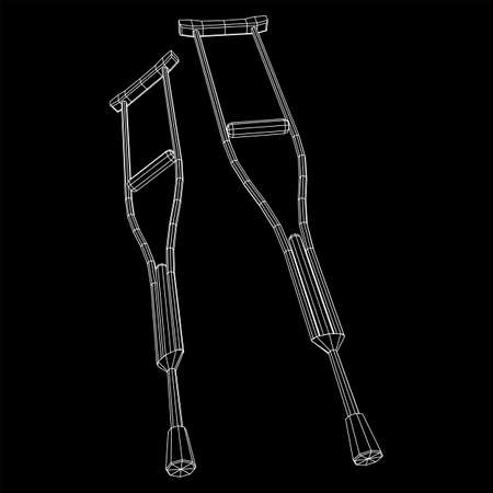 Crutches medical walking sticks for rehabilitation of broken legのイラスト素材