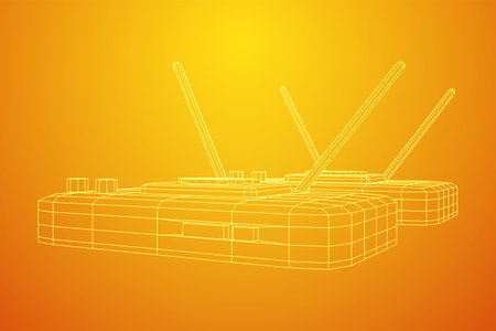 Modem Router with the antenna high speed wireless wifi internetのイラスト素材
