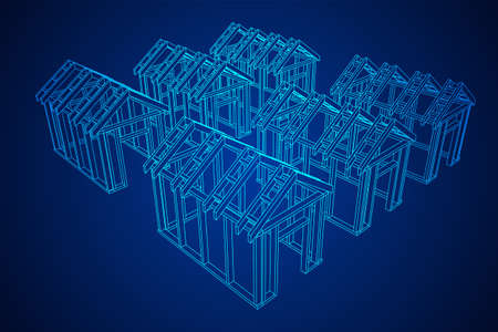 Building object or framing house. Greenhouse construction frame. Warm house Vector illustration. glasshouse concept imageのイラスト素材
