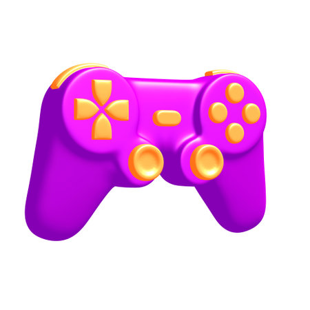 Game controller or gamepad for videogames on white background. 3d render illustration