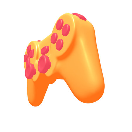 Game controller or gamepad for videogames on white background. 3d render illustration