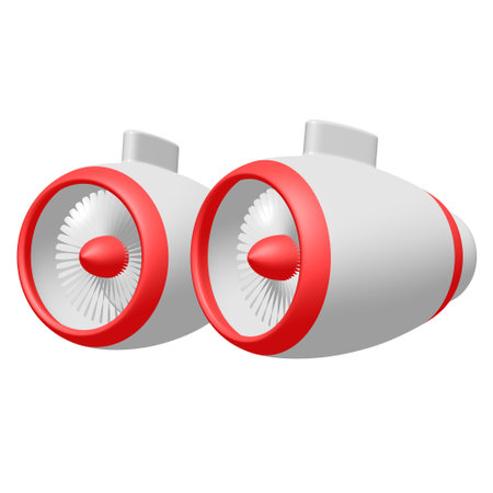 Turbo jet plane engine. 3d render illustration