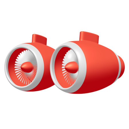 Turbo jet plane engine. 3d render illustration