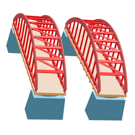 Bridge connection structure. 3d render illustration.の写真素材
