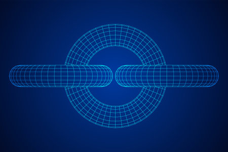 Abstract wireframe torus donuts. Vector technology background. Connection design template.