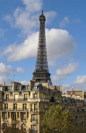 Eiffel tower in Paris on blue sky