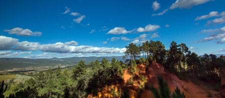 Red rocs of jaune in Roussilon. Provence. France.の写真素材
