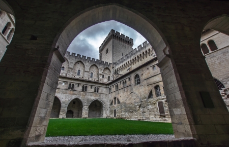Medieval castle of popes in Avignon. Provence. France.のeditorial素材