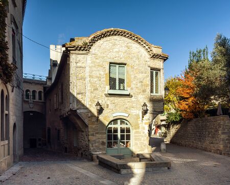 Street view of Carcassonne, France. Summer, sunny day.のeditorial素材