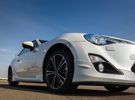 Sport car session on the sun. 