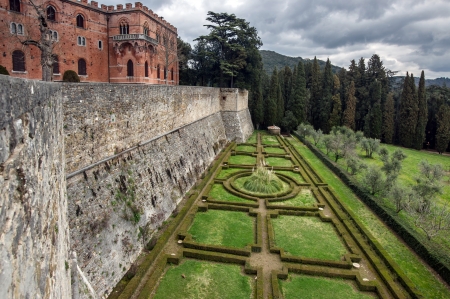 Classical medieval castle Brolio in Tuscany, Italyのeditorial素材
