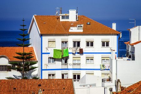 Traditional portugal vacation houses at the ocean resortのeditorial素材