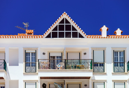 Traditional portugal vacation houses at the ocean resortのeditorial素材