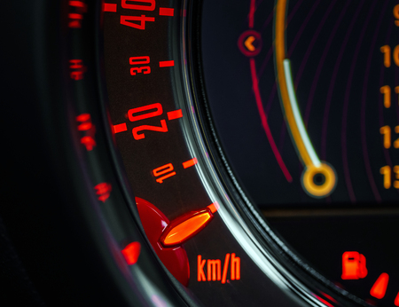 Elegant speed control dashboard by modern sport car