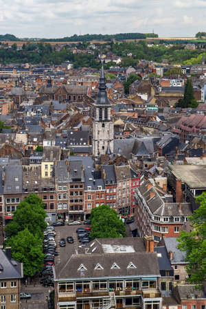 The bird's eye view of Namur, Belgium. City panorama.の写真素材