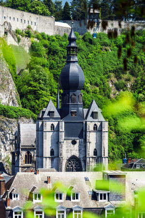 Dinant bird fly view. Summer day. Belgium.のeditorial素材