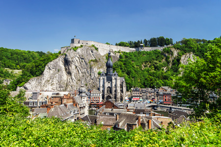 Dinant bird fly view. Summer day. Belgium.のeditorial素材
