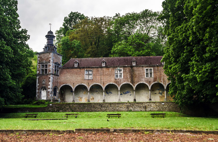 Old abbey in small belgium city. Religious place.の写真素材