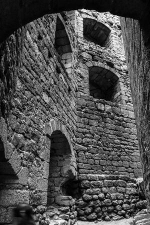 Old medieval fortress Ortenbourg in Alsace, France, top of the hillのeditorial素材