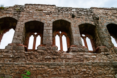 Old medieval fortress Ortenbourg in Alsace, France, top of the hillのeditorial素材
