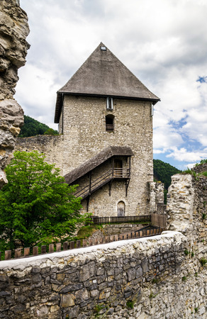 Old medieval castle Gallenstein in austrian Alpsのeditorial素材