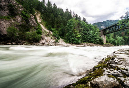 Fast mountains stream in austrian Alpsの写真素材