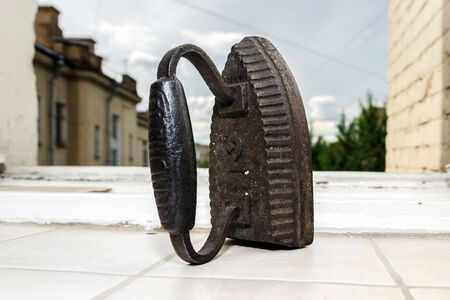 Retro cast iron. Vintage style thing for interiorの写真素材