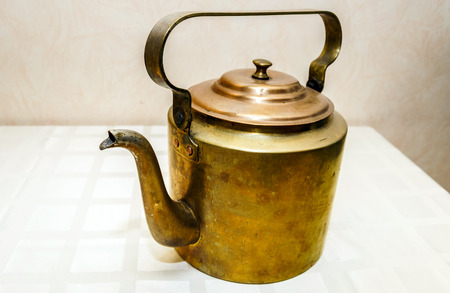 Retro  aeneous teapot. Vintage style for interiorの写真素材
