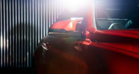 Luxury red car details view, elegant and beautifulのeditorial素材
