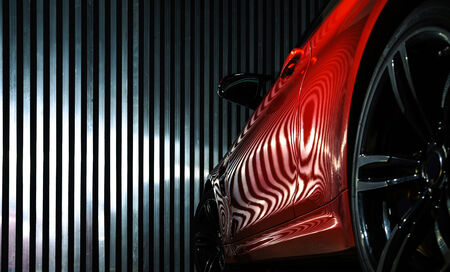 Luxury red car details view, elegant and beautifulのeditorial素材