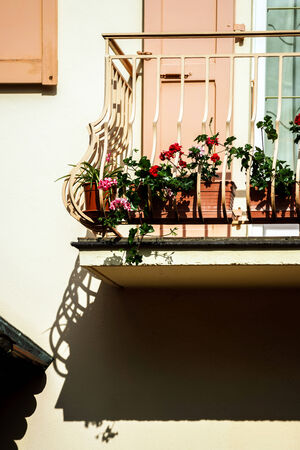 Beautiful decoration elements of alsace streets, summer, Franceのeditorial素材