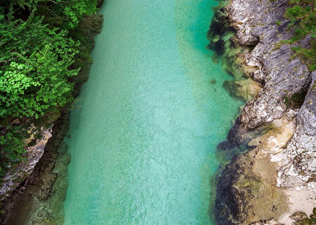 Green color water in mountain river, Shtiria, Austria