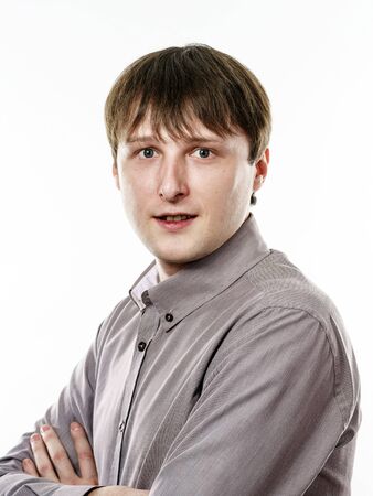 Portrait of a handsome man, isolated over a white background
